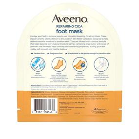 img 3 attached to Aveeno Repairing CICA Foot Mask: Prebiotic Oat & Shea Butter, Moisturizing Slippers for Extra Dry Skin