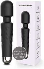 img 4 attached to Enhanced Cordless Handheld Wand Massager - Memory Function, 20 Patterns & 8 💆 Speeds - USB Rechargeable, Powerful for Neck & Back Relief - Sleek Black Design