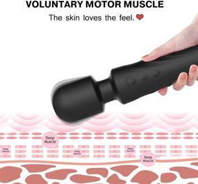 img 2 attached to Enhanced Cordless Handheld Wand Massager - Memory Function, 20 Patterns & 8 💆 Speeds - USB Rechargeable, Powerful for Neck & Back Relief - Sleek Black Design