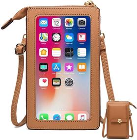 img 3 attached to 📱 VEVESMUNDO Lightweight Leather Crossbody Phone Purse with Touchscreen Window - Small Cell Phone Wallet Purse for Enhanced User Experience