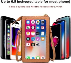 img 2 attached to 📱 VEVESMUNDO Lightweight Leather Crossbody Phone Purse with Touchscreen Window - Small Cell Phone Wallet Purse for Enhanced User Experience