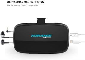 img 3 attached to 🔍 Koramzi VR 3D очки виртуальной реальности/VR очки для смартфонов от 4 до 6 дюймов - iPhone 6s 6 Plus Samsung Galaxy Series (Черный)