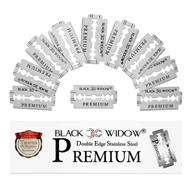 🪒 100 count black widow premium double edge razor blades - high-quality swedish steel blades for safety razors and straight edge razors logo