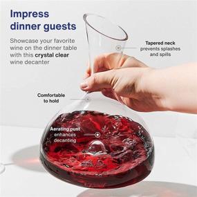 img 3 attached to 🍷 Enhance Your Wine Experience with the GoodGlassware Wine Decanter - Wide Base, Aerating Punt, and Crystal Clear Clarity - 100% Lead Free Glass (44 oz Capacity)