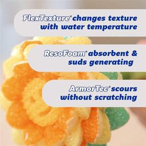 img 1 attached to Scrub Daddy, Scrub Daisy Dishwand Replacement Head - The Sunflower Pot & Pan Scourer, Powerful Cleaning, Multi-Purpose, Bendable, Gentle on Surfaces, Easy-to-Clean, Long Lasting, Stain and Odor Resistant, 1pc