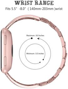 img 3 attached to 💎 Розовый браслет Valchinova Rose Pink Bling с ринестонами для Fitbit Versa - Замена премиум ремешок из нержавеющей стали