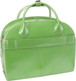 img 1 attached to 👜 MckleinUSA W Series Glen Ellyn Top Grain Cowhide Leather 15" Patented Detachable-Wheeled Ladies' Laptop Briefcase, Green (94361), 18 L x 9 W x 14.5 H