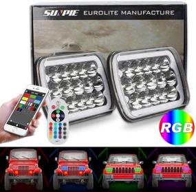 img 4 attached to RGB Halo Function LED фары H6054 для Chevrolet - модернизируйте заводские фары на фары 5x7 YJ и фары Cherokee