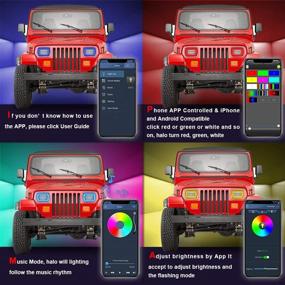 img 3 attached to RGB Halo Function LED фары H6054 для Chevrolet - модернизируйте заводские фары на фары 5x7 YJ и фары Cherokee