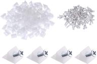 🔧 canomo 100 packs furniture drawer bottom repair wedges - white plastic angle code brackets with screws - mending and fixing chest drawers logo