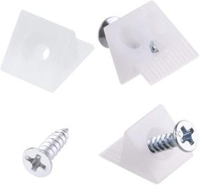 img 3 attached to 🔧 Canomo 100 Packs Furniture Drawer Bottom Repair Wedges - White Plastic Angle Code Brackets with Screws - Mending and Fixing Chest Drawers