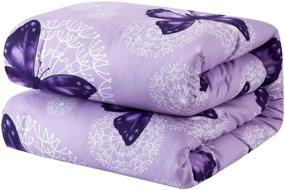 img 2 attached to 🦋 ARTALL Butterfly Pattern Bed in A Bag - Complete 6 Piece Twin Comforter Set with Coordinated Bedding – Includes Comforter, Shams, Sheets, Bed Skirt, and Pillowcases