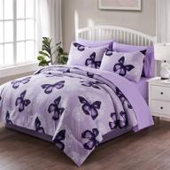 🦋 artall butterfly pattern bed in a bag - complete 6 piece twin comforter set with coordinated bedding – includes comforter, shams, sheets, bed skirt, and pillowcases logo