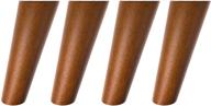 high-quality solid wood furniture legs for mid-century modern style - set of 4, 6 inches, walnut color logo