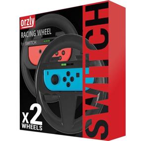 img 3 attached to Orzly Steering Wheels for Nintendo Switch and OLED Console JoyCons, Racing Wheels for Mario Kart 8 Deluxe - Twin Pack (2X Black) [Mariokart Switch Steering Wheel Joycon Controller Attachment Accessories]