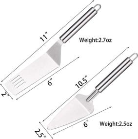 img 3 attached to 🍰 Enhanced Version of 2-Piece Pie Server Set: Multi-function Stainless Steel Cake Spatula and Cutter Knife with Offset Spatula, Ideal for Precise Pie and Lasagna Cutting