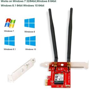 img 2 attached to LinksTek PCIE Wi-Fi Bluetooth адаптер для ПК или серверов на Windows или Linux - Двухдиапазонная 🖥️ 1200Мбит / с AC Wi-Fi карта - 2,4ГГц 300Мбит / с и 5ГГц 867Мбит / с - Bluetooth 4.2 с EDR - (PCIE-AC8260BT)