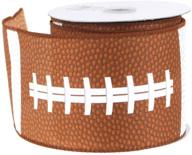 🏈 buy the best quality 2-1/2-inch brown football polyester ribbon wired edge - 10 yards on sale! logo