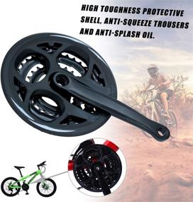 img 2 attached to 🚵 ColouredPeas Square Cone Mountain Bike Cranksets: 6/7/8 Speed, 42T 34T 24T Universal Crankset for Mountain Bicycles with 170mm Crank Arm