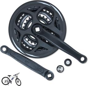 img 4 attached to 🚵 ColouredPeas Square Cone Mountain Bike Cranksets: 6/7/8 Speed, 42T 34T 24T Universal Crankset for Mountain Bicycles with 170mm Crank Arm