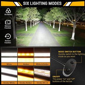 img 2 attached to Auxbeam 20 Inch LED Light Bar 420W Amber White LED Off-Road Driving Light Spot LED Work Light Bar with Off-Road Wiring Harness Kit-1 Leads for Jeep Wrangler Boat Truck SUV ATV (Enhanced SIX Modes)