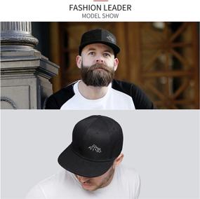 img 3 attached to 🧢 Negi Men's Black Snapback Hat: Adjustable Flat Bill Cap with Mountain Tree Trucker Design – A Stylish Fitted Baseball Cap for Dads