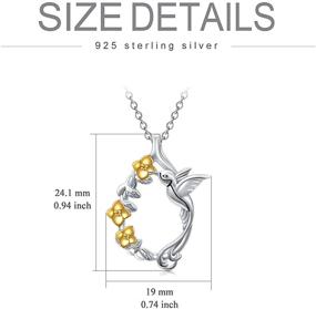 img 1 attached to 🌸 Hummingbird Necklace for Women - Sterling Silver Pendant with Flower Design - Ideal Gift for Best Friends, Girlfriends - Perfect for Birthdays, Anniversaries - PROESS Jewelry Collection