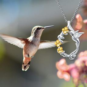 img 2 attached to 🌸 Hummingbird Necklace for Women - Sterling Silver Pendant with Flower Design - Ideal Gift for Best Friends, Girlfriends - Perfect for Birthdays, Anniversaries - PROESS Jewelry Collection