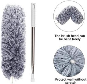 img 3 attached to 🪔 DELUX Microfiber Feather Duster Extendable Duster - Ideal for Ceiling Fans, High Ceilings, Blinds, Furniture & Cars