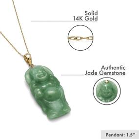 img 3 attached to 🌟 Exquisite 14k Yellow Gold Natural Jade Buddha Necklace Pendant - A Stunning Masterpiece