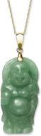 🌟 exquisite 14k yellow gold natural jade buddha necklace pendant - a stunning masterpiece logo