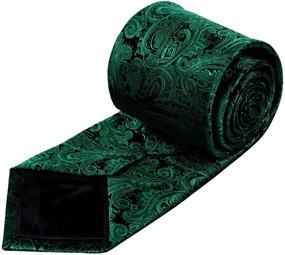 img 1 attached to 👔 Paisley Handkerchief Wedding Necktie - Green Men's Accessories in Ties, Cummerbunds, and Pocket Squares for Enhanced SEO