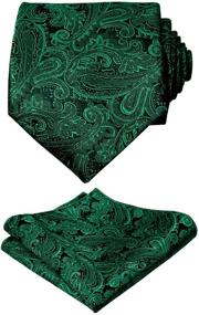 img 3 attached to 👔 Paisley Handkerchief Wedding Necktie - Green Men's Accessories in Ties, Cummerbunds, and Pocket Squares for Enhanced SEO