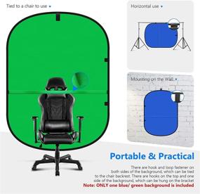 img 2 attached to Neewer 2-in-1 Webcam Background: Chair-based Work from Home Video Conferencing, 5x7ft Dual-Sided Chroma key Green Screen Blue Screen: Ideal for Video Chats, Zoom Calls, Game Live Streaming, and Photography