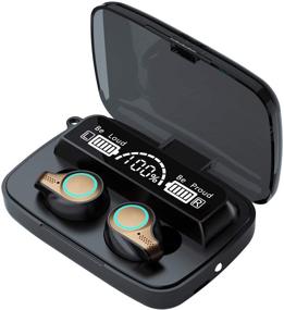 img 4 attached to 🎧 BD&M True Wireless Earbuds: Bluetooth 5.0 TWS Stereo Headphones with Smart LED Display Charging Case - Waterproof, Built-in Mic - Perfect for Sports and Work