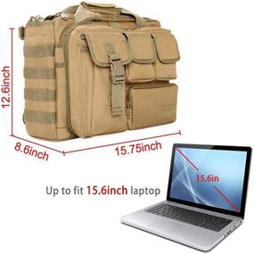 img 3 attached to Tactical Briefcase for Men, Military Laptop Messenger Bag - 15.6 Inch Multifunctional Men's Briefcase