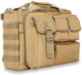 img 4 attached to Tactical Briefcase for Men, Military Laptop Messenger Bag - 15.6 Inch Multifunctional Men's Briefcase