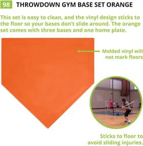 img 2 attached to ⚾ Champion Sports Throwdown Base Set: 4 Youth League Baseball/Softball Rubber Bases - Boys & Girls Training & Practice Equipment, Orange, 1" x 17" x 17