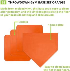 img 3 attached to ⚾ Champion Sports Throwdown Base Set: 4 Youth League Baseball/Softball Rubber Bases - Boys & Girls Training & Practice Equipment, Orange, 1" x 17" x 17