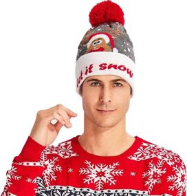 img 3 attached to 🎅 Boys' Accessories – Goodstoworld Christmas Reindeer Hats & Caps with Flashing Colorful Design