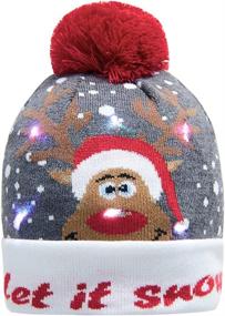 img 4 attached to 🎅 Boys' Accessories – Goodstoworld Christmas Reindeer Hats & Caps with Flashing Colorful Design