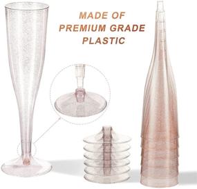 img 2 attached to 🥂 36 Rose Gold Glitter Plastic Champagne Flutes - 6.5 Oz Disposable Plastic Cups for Parties, Clear Glitter Champagne Flute for Wedding and Party, Plastic Champagne Flutes for Celebrations