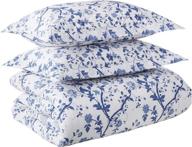 laura ashley home - charlotte collection: luxury ultra soft comforter set in queen size, all season premium bedding with stylish delicate design for home décor - china blue logo
