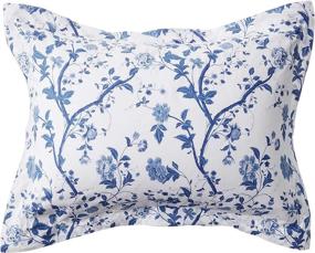 img 3 attached to Laura Ashley Home - Charlotte Collection: Luxury Ultra Soft Comforter Set in Queen Size, All Season Premium Bedding with Stylish Delicate Design for Home Décor - China Blue