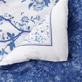 img 2 attached to Laura Ashley Home - Charlotte Collection: Luxury Ultra Soft Comforter Set in Queen Size, All Season Premium Bedding with Stylish Delicate Design for Home Décor - China Blue