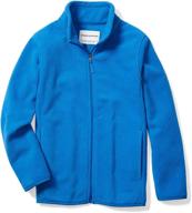 🧥 cozy and stylish: amazon essentials boys' polar fleece full-zip mock jacket for ultimate comfort логотип