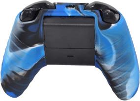 img 2 attached to 🎮 Enhance Gaming Precision with SKINOWN Silicone Grip Case - Anti-Slip Protective Cover for Xbox One Controller | Camouflage Blue edition w/ 8 Thumb Grips