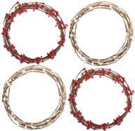 🎄 sonku 85 foot 40 piece berry garland | mini ply pip wreaths for christmas winter décor | indoor & outdoor red and white decorations логотип