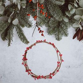 img 1 attached to 🎄 Sonku 85 Foot 40 Piece Berry Garland | Mini Ply Pip Wreaths for Christmas Winter Décor | Indoor & Outdoor Red and White Decorations