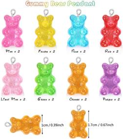 img 3 attached to 🐻 Pack of 16 Resin Gummy Bear Pendants - CCOZN Glitter Candy Gummy Charms in 8 Colors - DIY Necklace Jewelry Making and Crafting Supplies